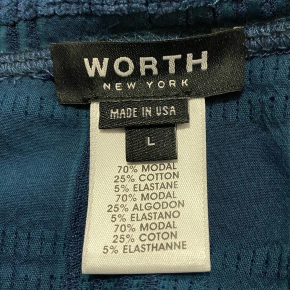 WORTH New York Blue Cowl Neck Long Sleeve Top Size Large - Picture 8 of 11